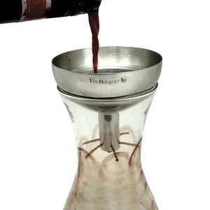 Entonnoir aérateur de décantation de vin en acier inoxydable avec filtre -