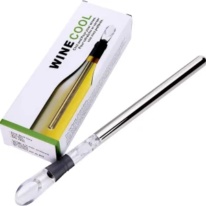Refroidisseur à Vin, Bâton Refroidisseur de Bouteille de Vin en Acier Inoxydable 3 en 1 - Rapide Iceless Wi-
